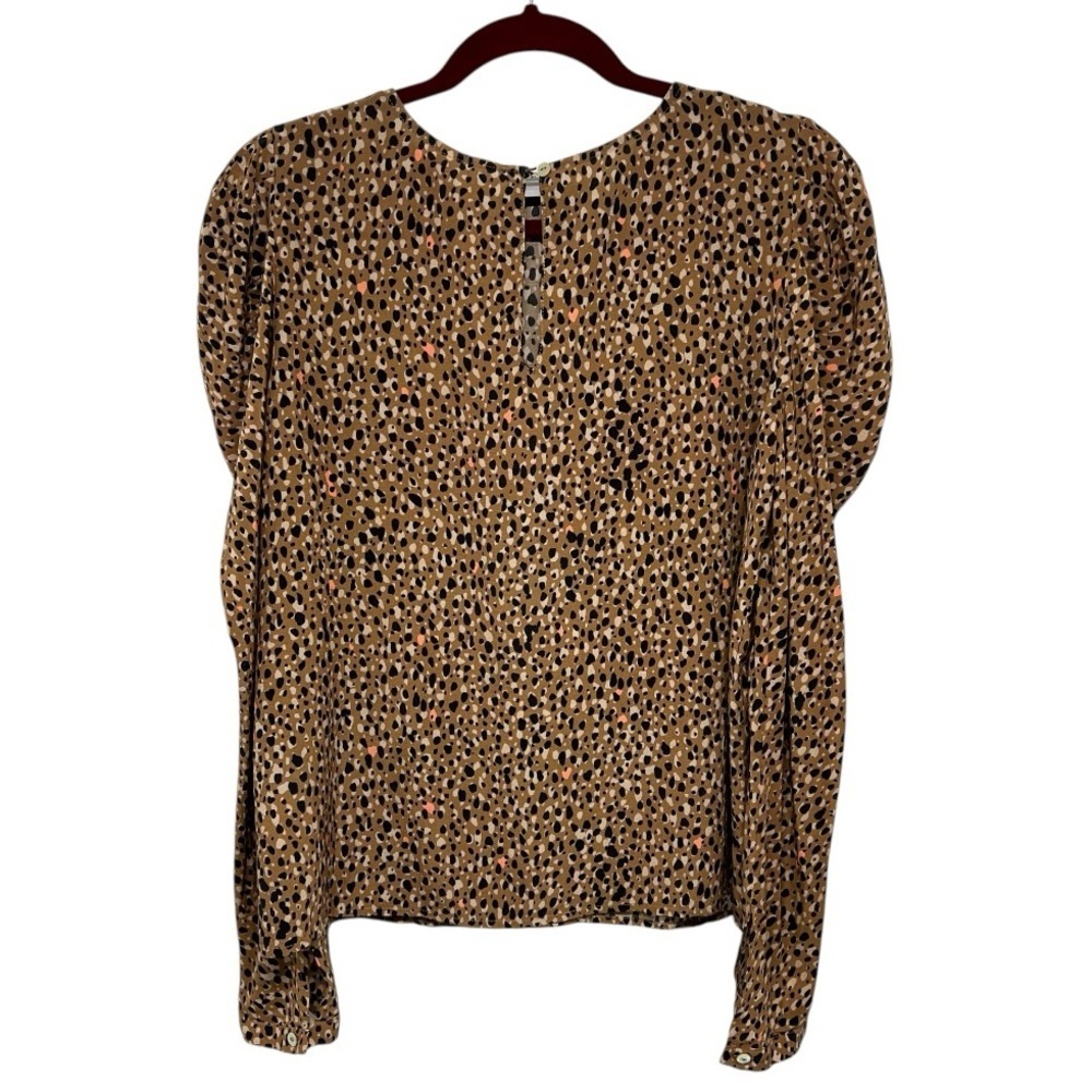 Dolan Animal Print Long Puff Sleeve Crew Neck Casual Pullover Top Women’s Small - Picture 7 of 10